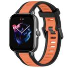 For Amazfit GTS 3 20mm Two-Color Textured Silicone Watch Band(Orange+Black) - 1