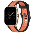 For Amazfit GTS 2 20mm Two-Color Textured Silicone Watch Band(Orange+Black) - 1