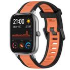 For Amazfit GTS 20mm Two-Color Textured Silicone Watch Band(Orange+Black) - 1