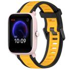 For Amazfit Pop Pro 20mm Two-Color Textured Silicone Watch Band(Yellow+Black) - 1