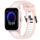 For Amazfit Pop Pro 20mm Two-Color Textured Silicone Watch Band(White+Pink) - 1