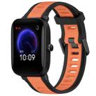 For Amazfit Pop 20mm Two-Color Textured Silicone Watch Band(Orange+Black) - 1