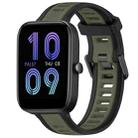 For Amazfit Bip 3 20mm Two-Color Textured Silicone Watch Band(Green+Black) - 1