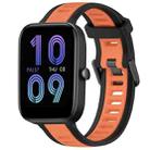 For Amazfit Bip 3 20mm Two-Color Textured Silicone Watch Band(Orange+Black) - 1