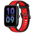 For Amazfit Bip 3 20mm Two-Color Textured Silicone Watch Band(Red+Black) - 1