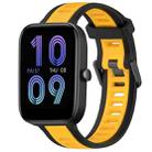 For Amazfit Bip 3 20mm Two-Color Textured Silicone Watch Band(Yellow+Black) - 1