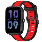 For Amazfit Bip 3 Pro 20mm Two-Color Textured Silicone Watch Band(Red+Black) - 1