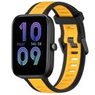 For Amazfit Bip 3 Pro 20mm Two-Color Textured Silicone Watch Band(Yellow+Black) - 1