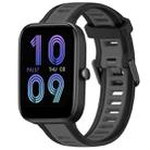 For Amazfit Bip 3 Pro 20mm Two-Color Textured Silicone Watch Band(Grey+Black) - 1