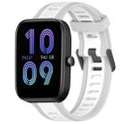 For Amazfit Bip 3 Pro 20mm Two-Color Textured Silicone Watch Band(White+Grey) - 1