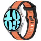 For Samsung Galaxy Watch 6 44mm 20mm Two Color Textured Silicone Watch Band(Orange+Black) - 1