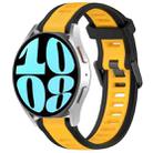 For Samsung Galaxy Watch 6 40mm 20mm Two Color Textured Silicone Watch Band(Yellow+Black) - 1