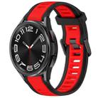 For Samsung Galaxy Watch 6 Classic 47mm 20mm Two Color Textured Silicone Watch Band(Red+Black) - 1