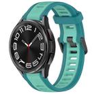 For Samsung Galaxy Watch 6 Classic 47mm 20mm Two Color Textured Silicone Watch Band(Teal) - 1