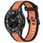 For Samsung Galaxy Watch 6 Classic 43mm 20mm Two Color Textured Silicone Watch Band(Orange+Black) - 1