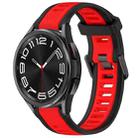 For Samsung Galaxy Watch 6 Classic 43mm 20mm Two Color Textured Silicone Watch Band(Red+Black) - 1