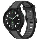 For Samsung Galaxy watch 5 Pro Golf Edition 20mm Two Color Textured Silicone Watch Band(Grey+Black) - 1