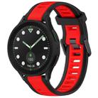 For Samsung Galaxy watch 5 Golf Edition 20mm Two Color Textured Silicone Watch Band(Red+Black) - 1