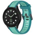 For Samsung Galaxy watch 5 Golf Edition 20mm Two Color Textured Silicone Watch Band(Teal) - 1