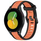 For Samsung Galaxy Watch 5  40mm 20mm Two Color Textured Silicone Watch Band(Orange+Black) - 1