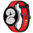 For Samsung Galaxy Watch 4 40mm 20mm Two Color Textured Silicone Watch Band(Red+Black) - 1