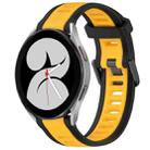 For Samsung Galaxy Watch 4 40mm 20mm Two Color Textured Silicone Watch Band(Yellow+Black) - 1