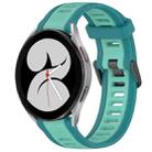 For Samsung Galaxy Watch 4 40mm 20mm Two Color Textured Silicone Watch Band(Teal) - 1