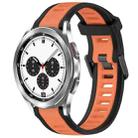 For Samsung  Galaxy Watch 4 Classic 42mm 20mm Two Color Textured Silicone Watch Band(Orange+Black) - 1