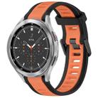 For Samsung  Galaxy Watch 4 Classic 46mm 20mm Two Color Textured Silicone Watch Band(Orange+Black) - 1