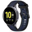 For Samsung Galaxy Watch Active 2 44mm 20mm Two Color Textured Silicone Watch Band(Midnight Blue+Black) - 1