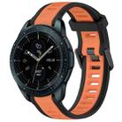For Samsung Galaxy Watch 42mm 20mm Two Color Textured Silicone Watch Band(Orange+Black) - 1