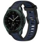 For Samsung Galaxy Watch 42mm 20mm Two Color Textured Silicone Watch Band(Midnight Blue+Black) - 1