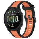 For Garmin Forerunner 165 20mm Two Color Textured Silicone Watch Band(Orange+Black) - 1