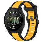 For Garmin Forerunner 165 20mm Two Color Textured Silicone Watch Band(Yellow+Black) - 1
