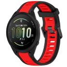 For Garmin Forerunner 165 Music 20mm Two Color Textured Silicone Watch Band(Red+Black) - 1