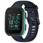 For Garmin Bounce 20mm Two Color Textured Silicone Watch Band(Midnight Blue+Black) - 1