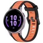 For Garmin Active 5 20mm Two Color Textured Silicone Watch Band(Orange+Black) - 1