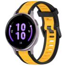 For Garmin Active 5 20mm Two Color Textured Silicone Watch Band(Yellow+Black) - 1