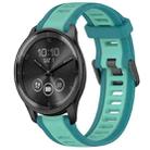 For Garmin VivoMove Trend 20mm Two Color Textured Silicone Watch Band(Teal) - 1