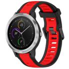 For Garmin Vivoactive 3 20mm Two Color Textured Silicone Watch Band(Red+Black) - 1