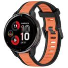 For Garmin Venu 2 Plus 20mm Two Color Textured Silicone Watch Band(Orange+Black) - 1