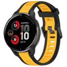 For Garmin Venu 2 Plus 20mm Two Color Textured Silicone Watch Band(Yellow+Black) - 1