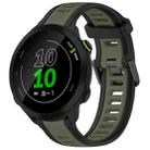 For Garmin Forerunner 158 20mm Two Color Textured Silicone Watch Band(Green+Black) - 1