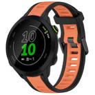 For Garmin Forerunner 158 20mm Two Color Textured Silicone Watch Band(Orange+Black) - 1