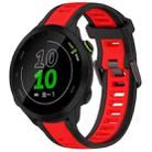 For Garmin Forerunner 158 20mm Two Color Textured Silicone Watch Band(Red+Black) - 1