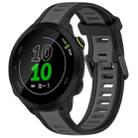 For Garmin Forerunner 158 20mm Two Color Textured Silicone Watch Band(Grey+Black) - 1
