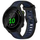For Garmin Forerunner 158 20mm Two Color Textured Silicone Watch Band(Midnight Blue+Black) - 1