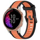 For Garmin Venu 20mm Two Color Textured Silicone Watch Band(Orange+Black) - 1