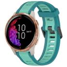 For Garmin Venu 20mm Two Color Textured Silicone Watch Band(Teal) - 1