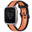 For Garmin Venu SQ 20mm Two Color Textured Silicone Watch Band(Orange+Black) - 1